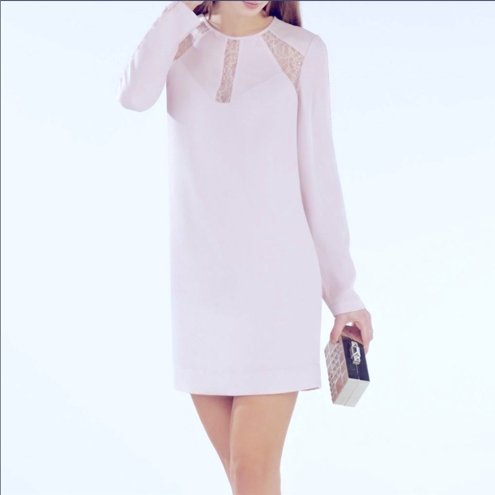 BCBG Maxazria Peyton lavender lace insert dress